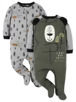Walmart Gerber Baby Neutral Sleep ´N Play Footed Pajamas, 2-Pack, Sizes Preemie - 6/9 Months offer