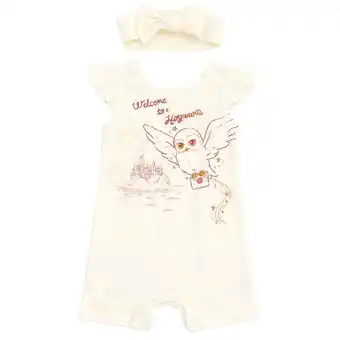 Walmart Harry Potter Hedwig Owl Infant Baby Girls French Terry Romper and Headband White 18 Months offer