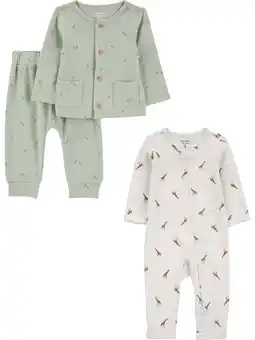 Walmart Carter's Child of Mine Baby Unisex Plush Outfit Set and Jumpsuit, 3-Piece, Sizes Newborn-6/9 Months offer