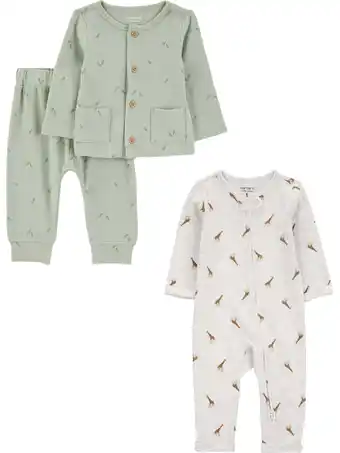 Walmart Carter's Child of Mine Baby Unisex Plush Outfit Set and Jumpsuit, 3-Piece, Sizes Newborn-6/9 Months offer