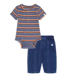 Walmart easy-peasy Baby Henley Bodysuit & Denim Pant Set, 2-Piece, 0-24 Months offer