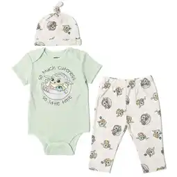 Walmart Star Wars The Child Infant Baby Boys Bodysuit Pants and Hat 3 Piece Outfit Set Newborn to Infant offer