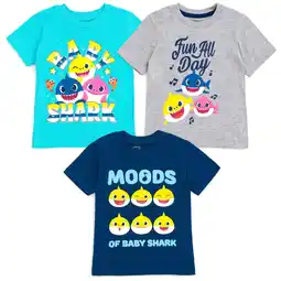 Walmart Pinkfong Baby Shark Infant Baby Boys 3 Pack T-Shirts Infant to Toddler offer
