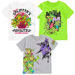 Walmart Teenage Mutant Ninja Turtles Donatello Raphael Leonardo 3 Pack T-Shirts Toddler to Big Kid offer