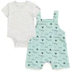Walmart Disney Mickey Mouse Minnie Mouse Bodysuit and Short Overalls Outfit Set Newborn to Infant offer