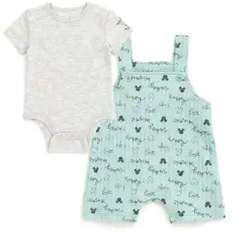 Walmart Disney Mickey Mouse Minnie Mouse Bodysuit and Short Overalls Outfit Set Newborn to Infant offer