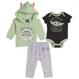 Walmart Star Wars The Child Fleece Hoodie Bodysuit and Pants 3 Piece Outfit Set Newborn to Infant offer