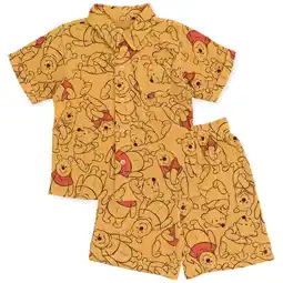 Walmart Disney Winnie the Pooh Newborn Baby Boys Hawaiian Button Down Shirt and Shorts Orange 6-9 Months offer