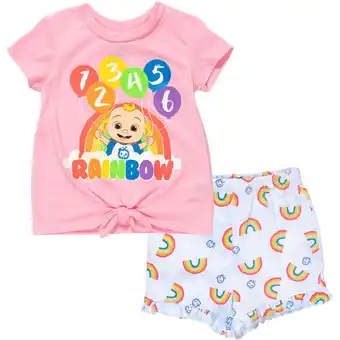 Walmart CoComelon JJ Toddler Girls T-Shirt and French Terry Shorts Outfit Set Infant to Toddler offer