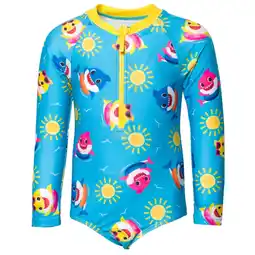 Walmart Pinkfong Zip Up One-Piece Bathing Suit, Size 12 Months, Blue (Girl's) offer
