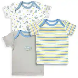 Walmart 152B-3-18 3 Piece Blue, White, Grey & Yellow Boys T Shirt Set, Planes & Stripes Prints - 18 Months offer