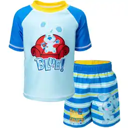 Walmart Blue's Clues & You! Infant Baby Boys Rash Guard and Swim Trunks Outfit Set Infant to Toddler offer