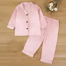Walmart Toddler Baby Kids Winter Boys Girls Solid Color Long Sleeved Home Wear Clothes Suit Pink 7 Years offer