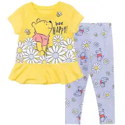 Walmart Disney Winnie the Pooh Toddler Girls Cosplay T-Shirt and Leggings Outfit Set Infant to Toddler offer