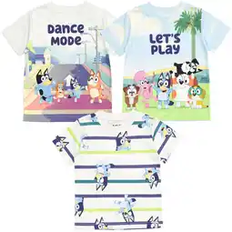 Walmart Bluey Bingo Dad Winton Coco Honey Toddler Boys 3 Pack Athletic T-Shirts Multicolor 2T offer