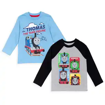 Walmart Thomas & Friends Thomas the Train Little Boys 2 Pack Long Sleeve T-Shirts Toddler to Big Kid offer