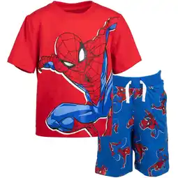Walmart Marvel Spider-Man Toddler Boys T-Shirt and French Terry Shorts Outfit Set Toddler to Big Kid offer