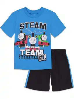 Walmart Thomas & Friends Thomas the Train Toddler Boys T-Shirt and Mesh Shorts Outfit Set Infant to Big Kid offer