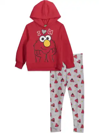 Walmart Sesame Street Elmo Infant Baby Girls Fleece Hoodie and Leggings Outfit Set Infant to Toddler offer