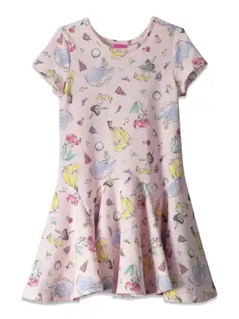 Walmart Disney Princess Belle Aurora Cinderella Toddler Girls French Terry Skater Dress Toddler to Big Kid offer