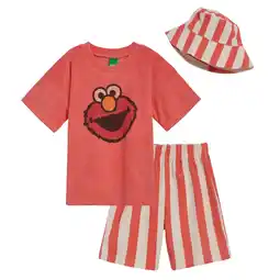 Walmart Sesame Street Elmo Infant Baby Boys T-Shirt Shorts and Hat 3 Piece Outfit Set Infant to Toddler offer