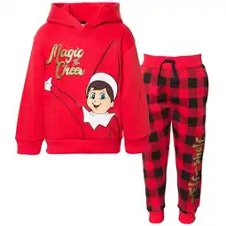 Walmart The Elf on the Shelf Fleece Pullover Hoodie and Pants Outfit Set Toddler to Big Kid offer