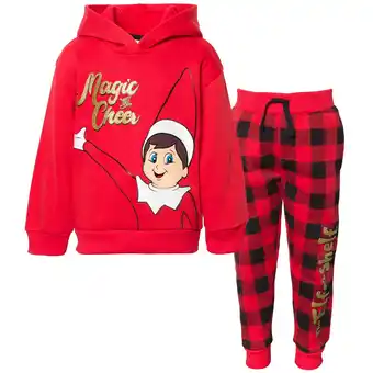 Walmart The Elf on the Shelf Fleece Pullover Hoodie and Pants Outfit Set Toddler to Big Kid offer