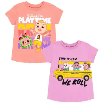 Walmart CoComelon JJ Cody Nina Infant Baby Girls 2 Pack T-Shirts Pink / Purple 18 Months offer