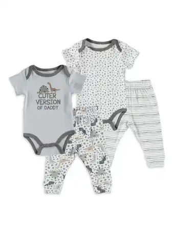 Walmart Baby Gear Baby Boy 4 PC Jogger Set, Sizes Newborn-9 Months offer