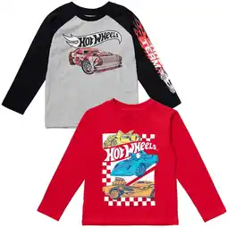 Walmart Hot Wheels Toddler Boys 2 Pack T-Shirts Gray / Red 5T offer