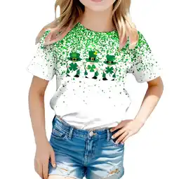 Walmart ZPWKLM Cute Shirt For Infnat Leaf Printed Round Neck Short Sleeved Clothes For Girls Boys size 3-4T offer
