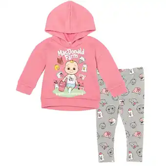 Walmart CoComelon JJ Infant Baby Girls Pullover Fleece Hoodie and Leggings Outfit Set offer