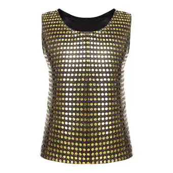 Walmart ZPWKLM ZPWKLM Sequin Glitter Tees For Kid Party Sleeveless Vest Tops For Girls Boys size 4-5T offer