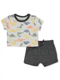 Walmart Quiltex baby-boys Dinosaur Doodle 2pc Short Set, 3/6M offer
