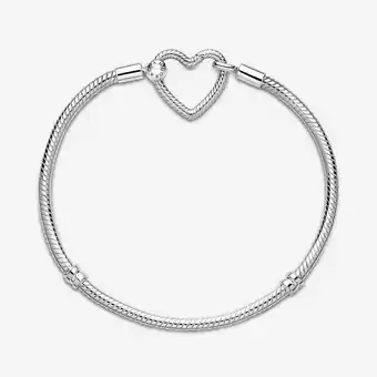 Walmart PANDORA Moments Heart Closure Snake Chain Bracelet Size 6.7 inch S925 Sterling Silver offer