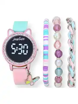 Walmart Justice Girl's LED Silicone Watch and Matching Bracelet 4 Piece Set offer