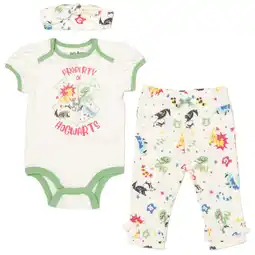 Walmart Harry Potter Newborn Baby Girls Bodysuit Pants and Headband 3 Piece Outfit Set Newborn to Infant offer