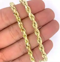 Walmart RM Real 10k Yellow Gold Necklace, 5mm, Rope Chain offer