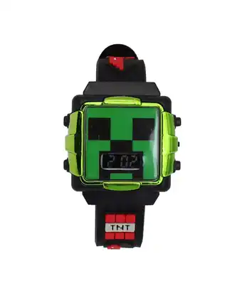 Walmart Minecraft Children's Unisex Black Silicone Wristwatch with Flashing Metallic Case, MIN4069WM offer