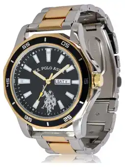Walmart U.S. Polo Assn. Adult Male Classic Watch in Gold and Silver-Tone with Black Dial (USC80474WM) offer