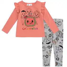 Walmart CoComelon JJ Cody Nina Toddler Girls T-Shirt and Leggings Outfit Set Orange / Gray 4T offer
