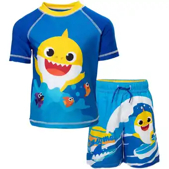 Walmart Baby Shark by Pinkfong Toddler Boys Short Sleeve Rash Guard Swim Set, 2-Piece, Size 2T offer