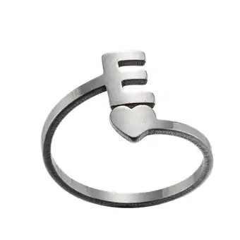 Walmart Awdenio Valentines Fashion 26 English Letter Opening Rings Stainless Steel Retro Jewelry offer