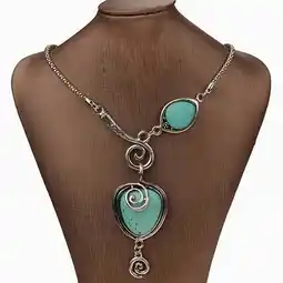 Walmart Lomubue 1 Pc Women Vintage Charm Heart Bib Collar Pendant Turquoise Necklace Jewelry Accessories offer