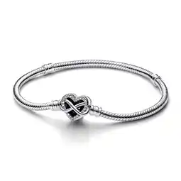 Walmart Pandora Moments Sparkling Infinity Heart Clasp Snake Chain Bracelet 592645C01-67 (6.7in) offer
