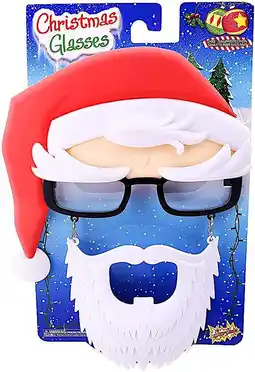 Walmart TRAHOO-Holiday Santa Costume Sunglasses | UV400, Protected Lenses, One Size Fits Most offer