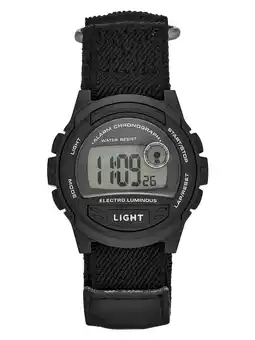 Walmart GEORGE Men's Digital Watch:Black Case, Positive Display, Nylon Fastwrap Strap (FMDOGE013) offer