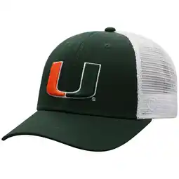 Walmart Men's Top of the World Green/White Miami Hurricanes Trucker Snapback Hat offer