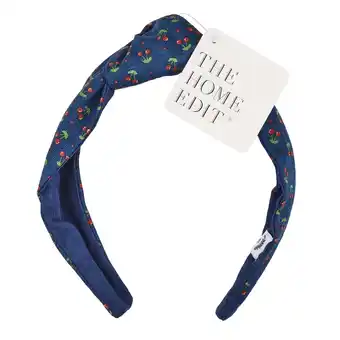 Walmart The Home Edit Knotted Cherry Print Canvas Headband, Navy Blue offer