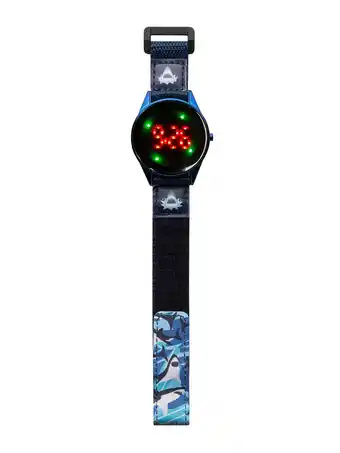 Walmart Wonder Nation Boys Round LED Dial Shark Print Velcro Kids Digital Watch, Blue offer